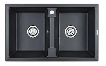 Кухонная мойка Paulmark TANDEM 80/2 PM238150-BLM 81х50 цвет черный металлик